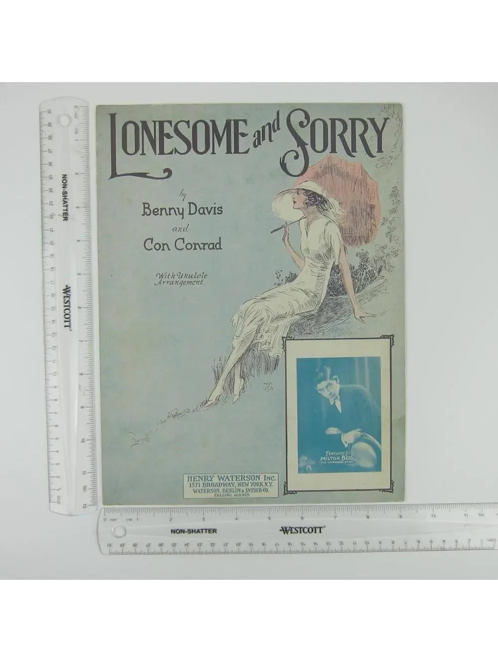 Sheet Music Lonesome and Sorry Milton Berle Benny Davis Con Conrad Antique 1926